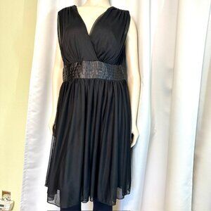 TRIXXI Women's Black Double V-Neck Cocktail Dress